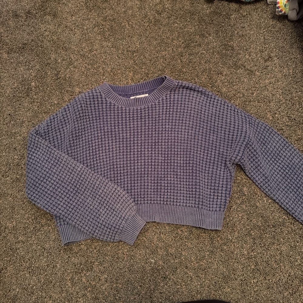 Hollister Textured Knit Sweater in Blue